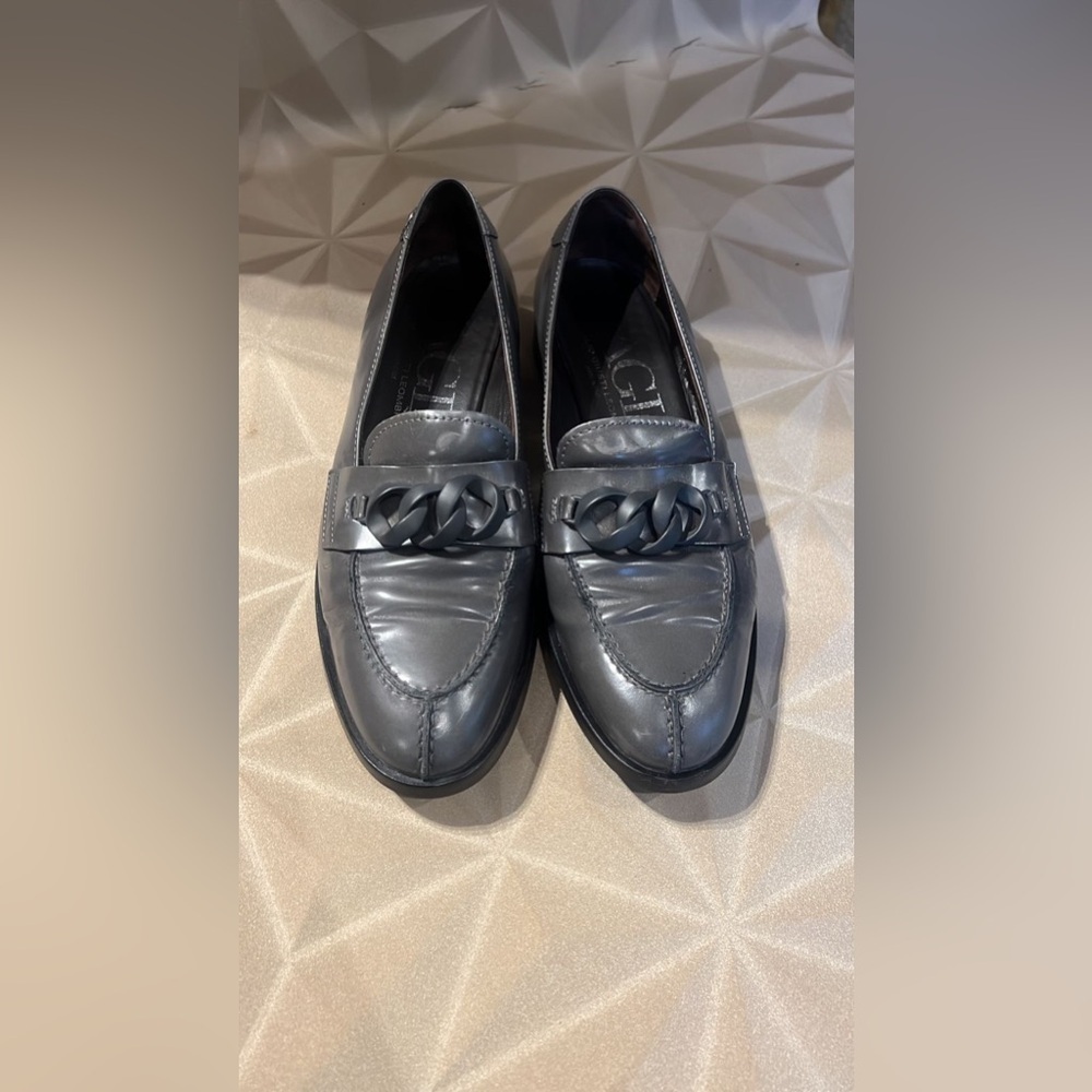 AGL Gray Leather Loafers size EU40